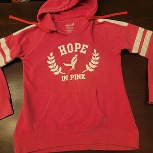 PINK Victoria's Secret Red Hoodie with White Accents